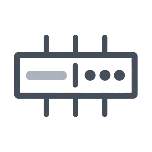 Icon of a digital display with three dots on a white background